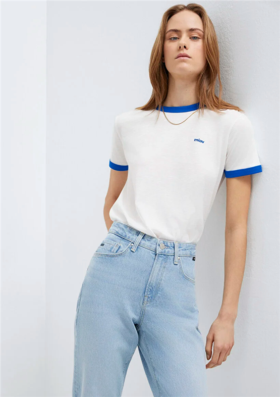 Mavi Y26 M1614089-70057 Kırık Beyaz Kadın T-shirt