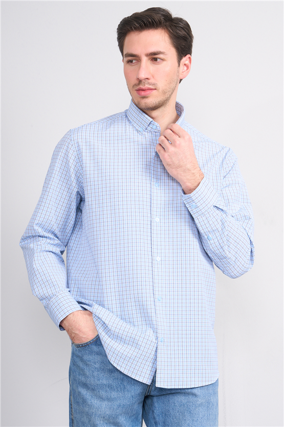 Mentality 2477 Erkek Uzun Kol Soft Ekose Gömlek