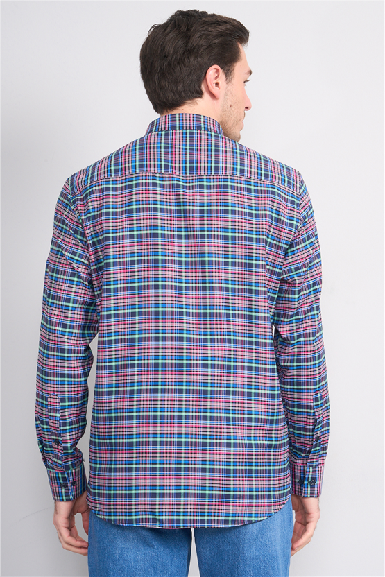 Mentality 2477 Erkek Uzun Kol Soft Ekose Gömlek