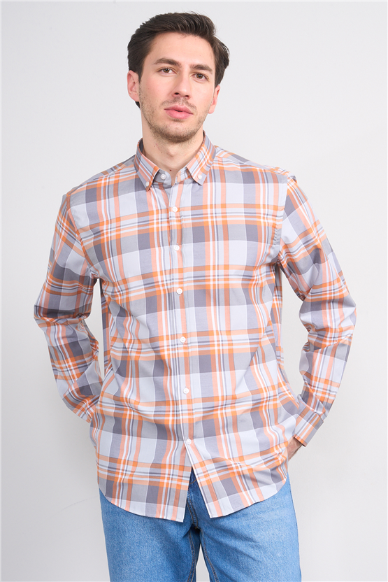 Mentality 2480 Erkek Uzun Kol Soft Ekose Gömlek