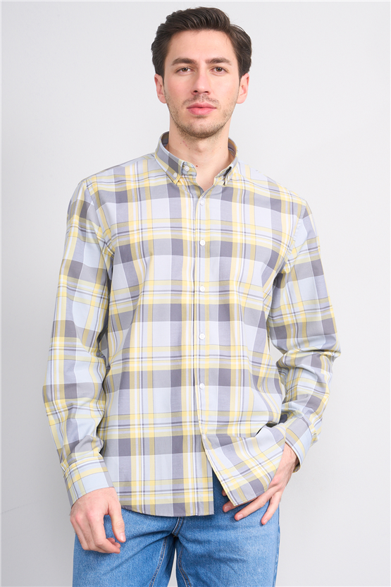 Mentality 2480 Erkek Uzun Kol Soft Ekose Gömlek