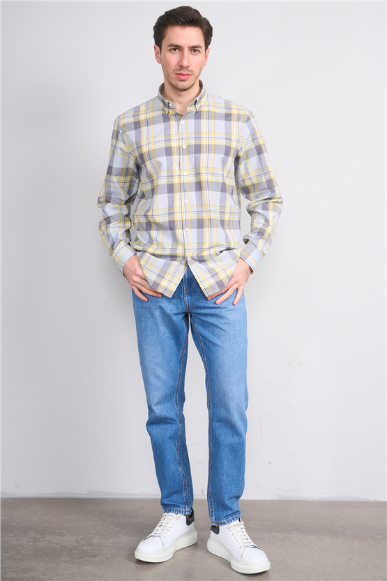 Mentality 2480 Erkek Uzun Kol Soft Ekose Gömlek