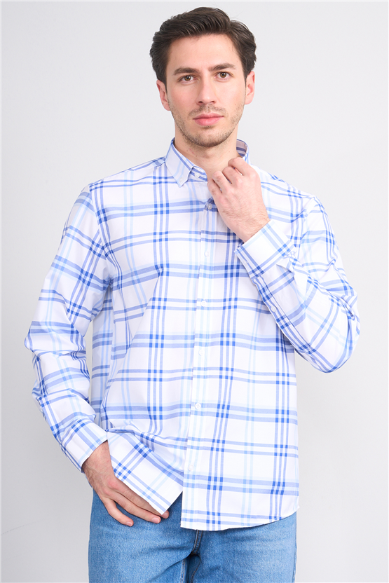 Mentality 2480 Erkek Uzun Kol Soft Ekose Gömlek