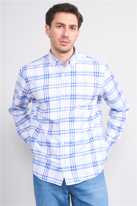 Mentality 2480 Erkek Uzun Kol Soft Ekose Gömlek