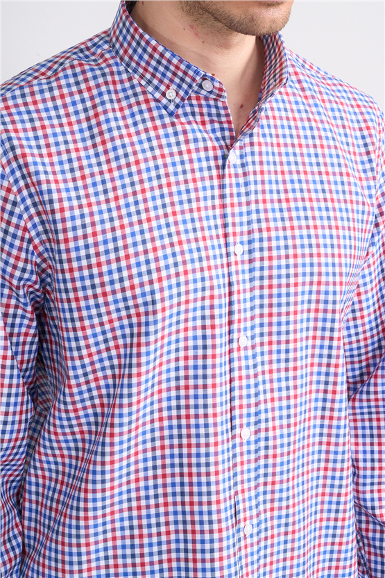 Mentality 2480 Erkek Uzun Kol Soft Ekose Gömlek