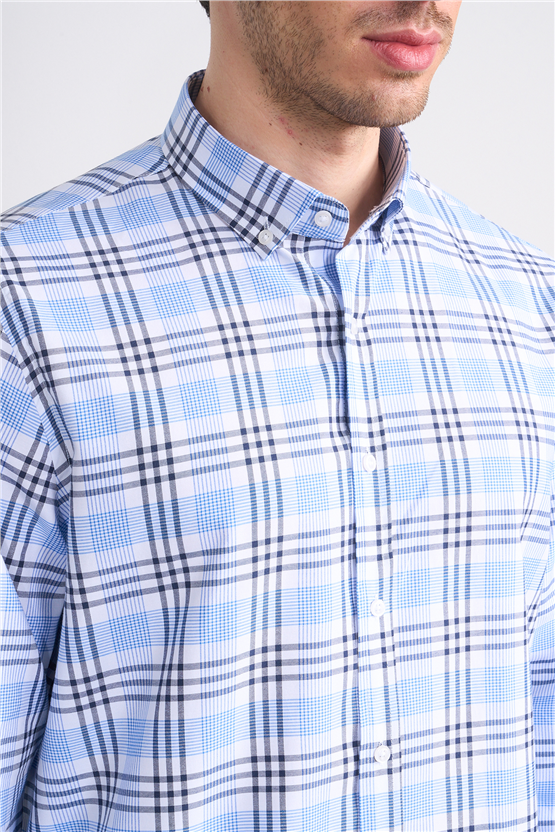 Mentality 2480 Erkek Uzun Kol Soft Ekose Gömlek