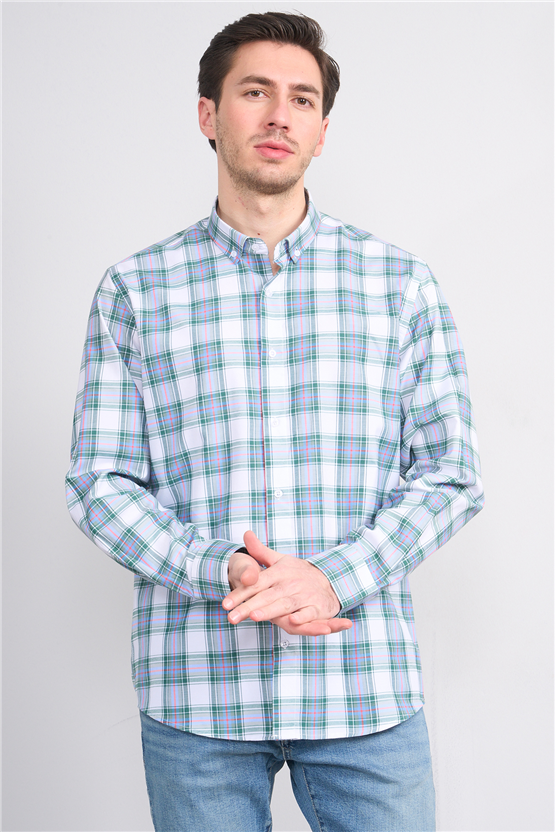 Mentality 2482 Erkek Uzun Kol Soft Ekose Gömlek