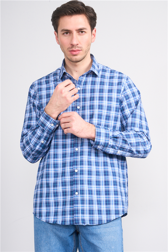 Mentality 2490 Erkek Uzun Kol Soft Ekose Gömlek