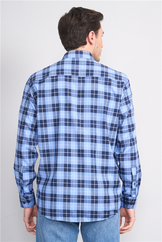 Mentality 2490 Erkek Uzun Kol Soft Ekose Gömlek