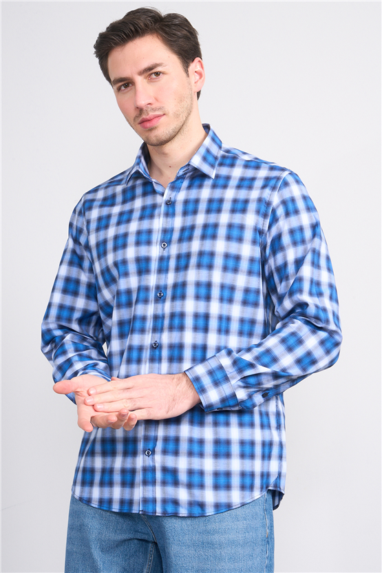 Mentality 2490 Erkek Uzun Kol Soft Ekose Gömlek