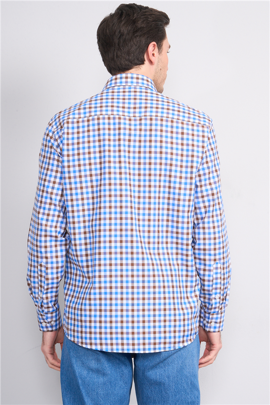 Mentality 2490 Erkek Uzun Kol Soft Ekose Gömlek