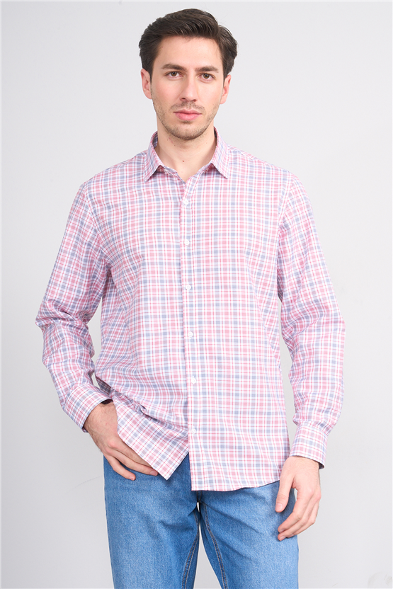 Mentality 2490 Erkek Uzun Kol Soft Ekose Gömlek