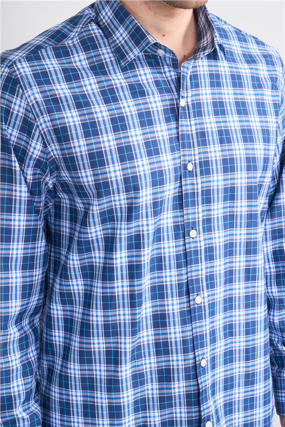 Mentality 2490 Erkek Uzun Kol Soft Ekose Gömlek