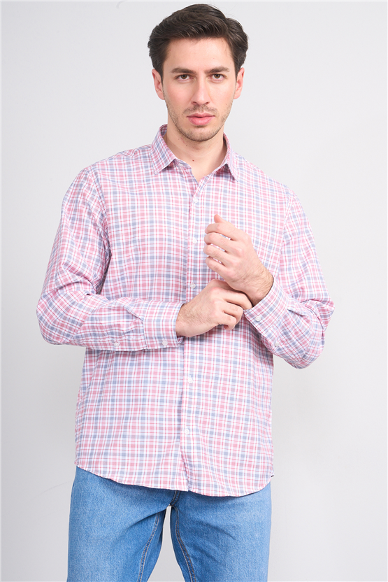 Mentality 2490 Erkek Uzun Kol Soft Ekose Gömlek