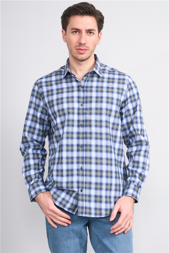 Mentality 2490 Erkek Uzun Kol Soft Ekose Gömlek