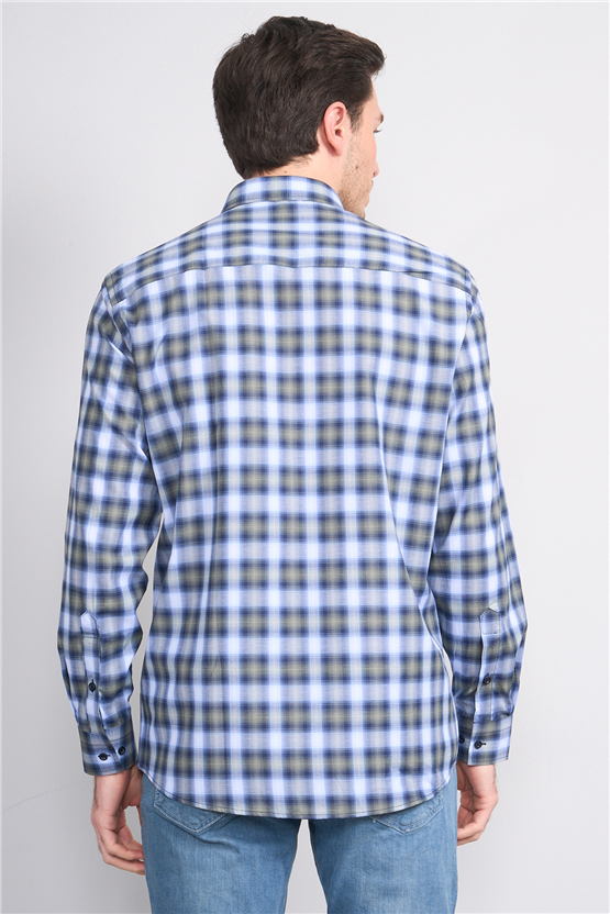 Mentality 2490 Erkek Uzun Kol Soft Ekose Gömlek