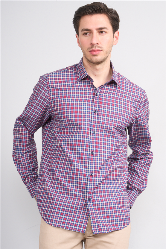 Mentality 2490 Erkek Uzun Kol Soft Ekose Gömlek