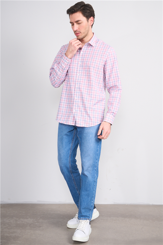 Mentality 2490 Erkek Uzun Kol Soft Ekose Gömlek