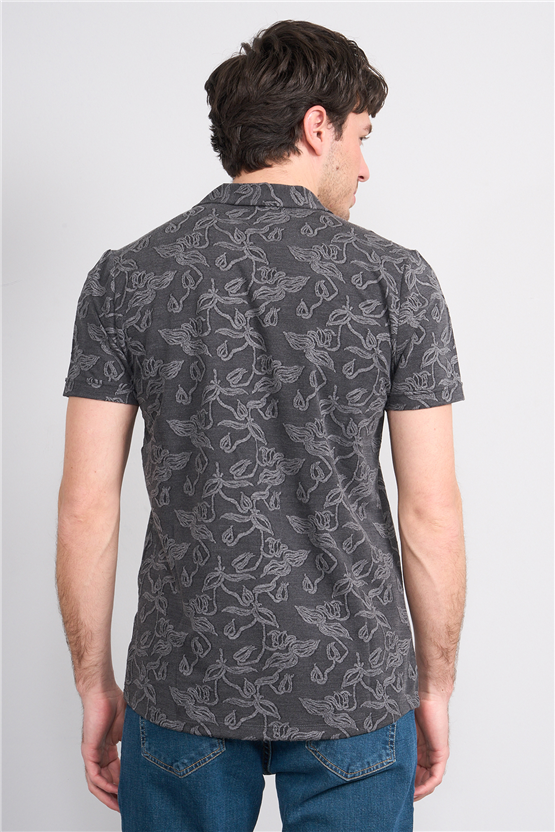 Mentality 3052 Erkek Apaş Yaka Kısa Kol Regular Örme Gömlek Karışık