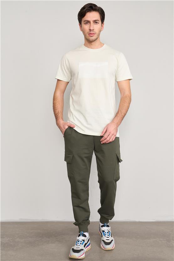 Mentality 4033 Erkek Bisiklet Yaka Baskılı Regular T-shirt Fil Dişi