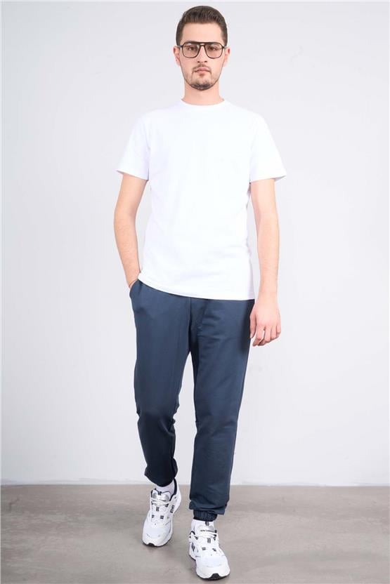 Mentality 4044 Erkek Bisiklet Yaka Baskılı Regular Ottoman T-shirt Beyaz