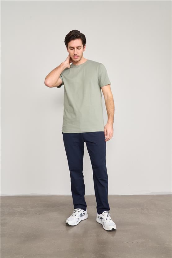 Mentality 4044 Erkek Bisiklet Yaka Baskılı Regular Ottoman T-shirt Çağla