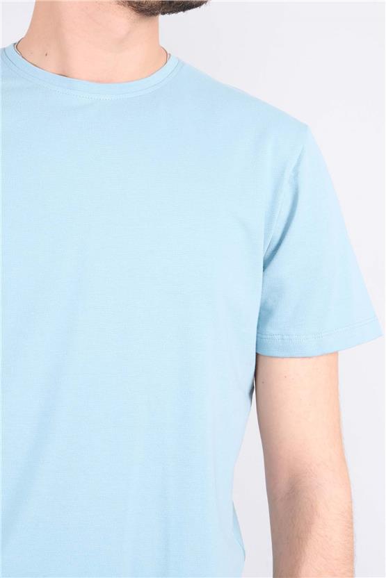 Mentality 4044 Erkek Bisiklet Yaka Baskılı Regular Ottoman T-shirt Koyu Mavi