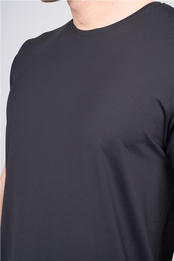 Mentality 4045 Erkek Bisiklet Yaka Baskılı Regular Polyamid T-shirt Siyah