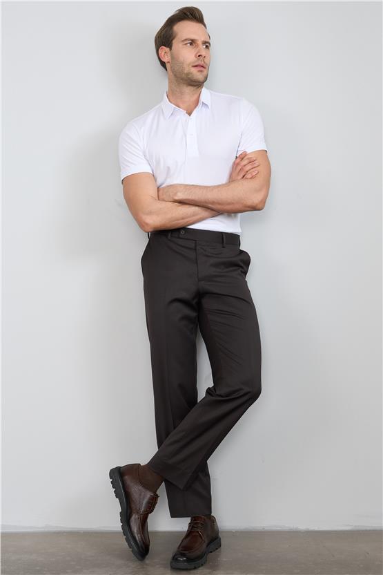 Mentality 4050 Erkek Polo Yaka Penye Pike T-shirt Beyaz