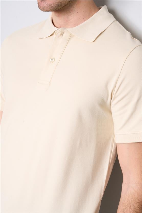 Mentality 4054 Erkek Polo Yaka Penye Pike T-shirt Taş