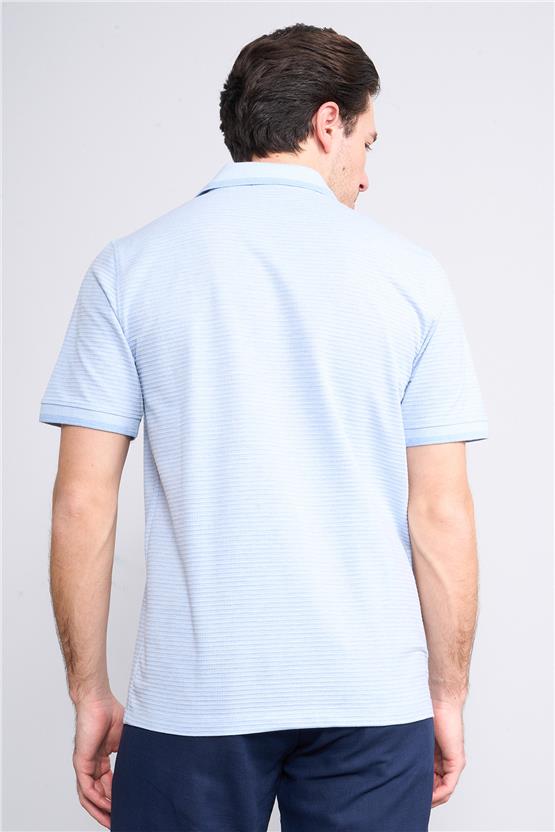 Mentality 4086 Erkek Polo Yaka Penye Pike T-shirt Açık Mavi