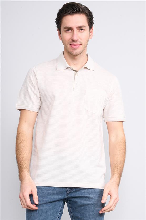 Mentality 4086 Erkek Polo Yaka Penye Pike T-shirt Toprak
