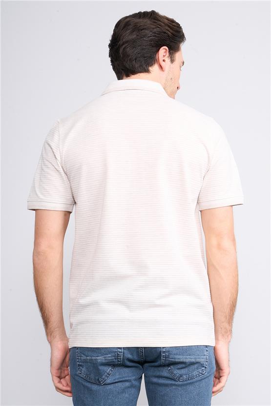 Mentality 4086 Erkek Polo Yaka Penye Pike T-shirt Toprak