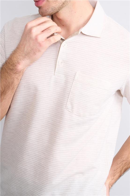 Mentality 4086 Erkek Polo Yaka Penye Pike T-shirt Toprak