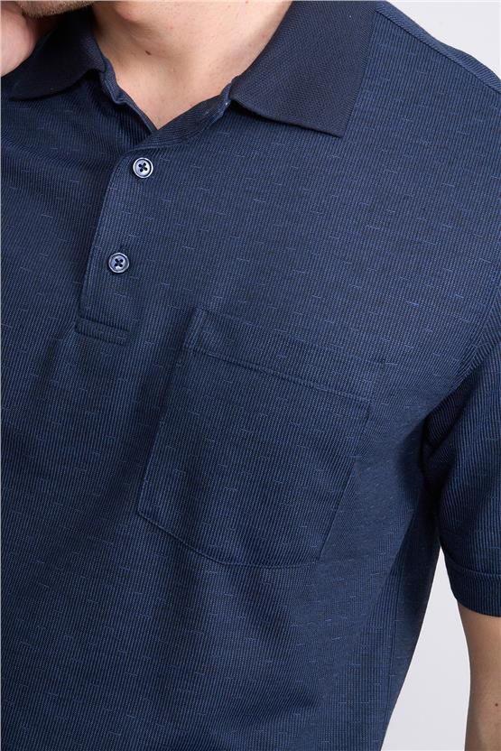 Mentality 4089 Erkek Polo Yaka Penye Pike T-shirt Lacivert