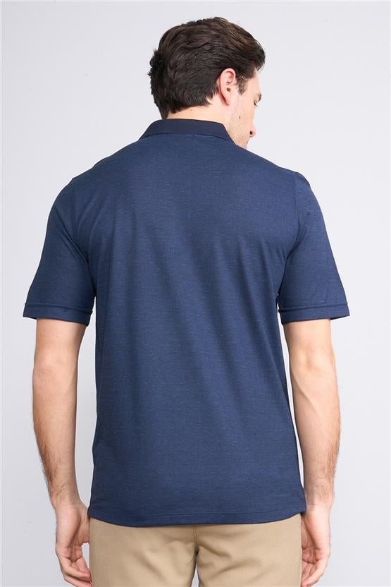 Mentality 4089 Erkek Polo Yaka Penye Pike T-shirt Lacivert