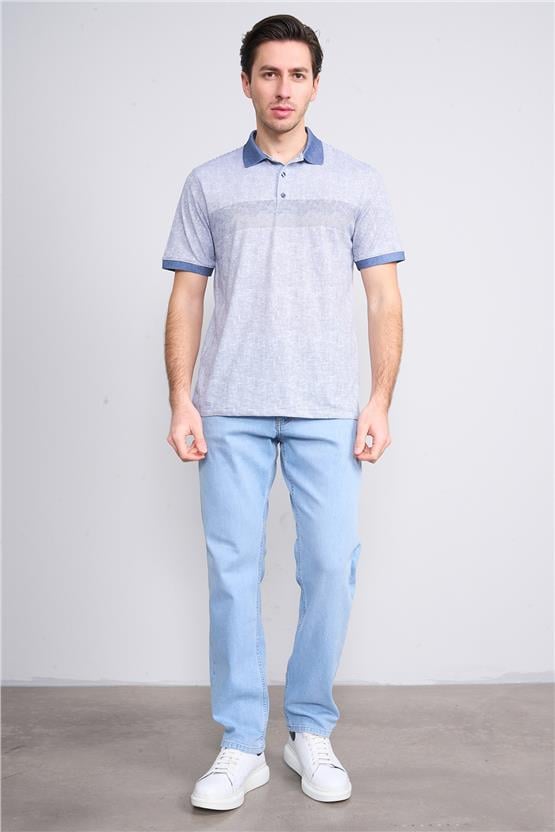 Mentality 4092 Erkek Polo Yaka Penye Pike T-shirt Lacivert