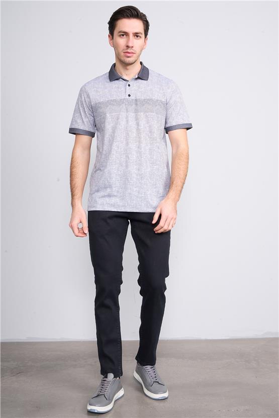 Mentality 4092 Erkek Polo Yaka Penye Pike T-shirt Siyah