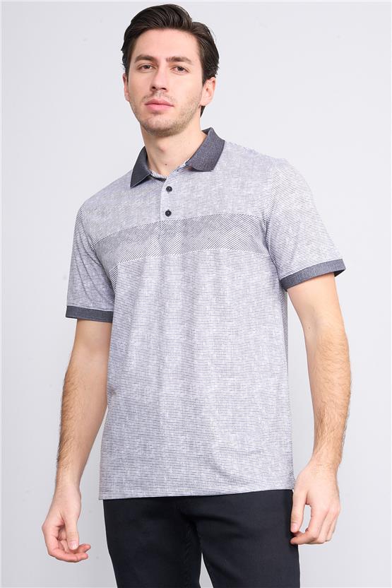 Mentality 4092 Erkek Polo Yaka Penye Pike T-shirt Siyah