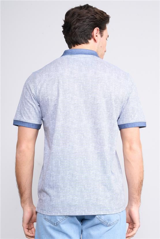 Mentality 4092 Erkek Polo Yaka Penye Pike T-shirt Lacivert