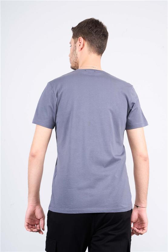 Mentality 4097 Erkek Bisiklet Yaka Baskılı Regular T-shirt Antrasit