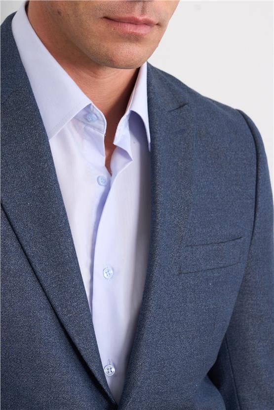 Mentality 4269 Erkek Slim Fit Yünter Ceket Lacivert