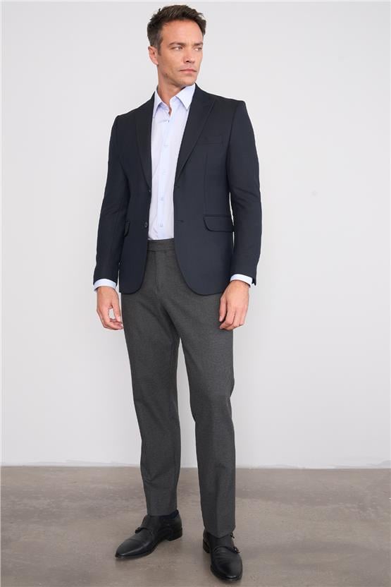 Mentality 4269 Erkek Slim Fit Yünter Ceket Siyah