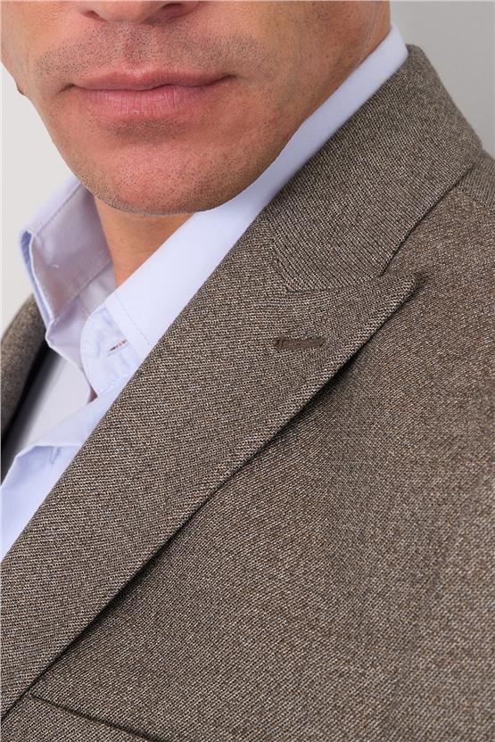 Mentality 4269 Erkek Slim Fit Yünter Ceket Bej