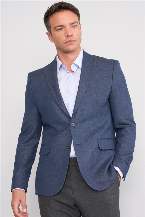 Mentality 4269 Erkek Slim Fit Yünter Ceket Lacivert