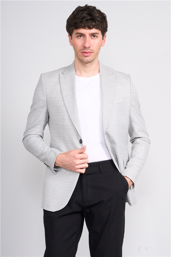 Mentality 4735 Erkek Slimfit Tek Ceket Siyah