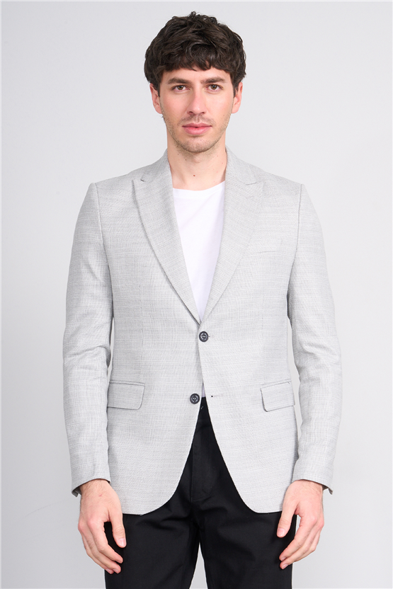 Mentality 4735 Erkek Slimfit Tek Ceket Siyah