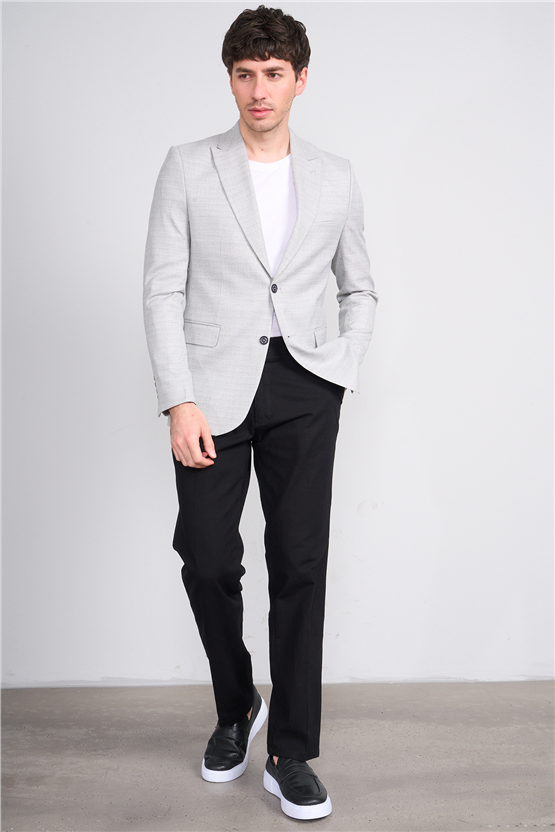 Mentality 4735 Erkek Slimfit Tek Ceket Siyah