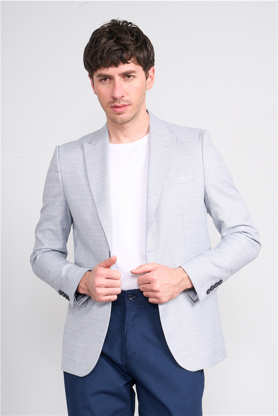 Mentality 4735 Erkek Slimfit Tek Ceket Lacivert