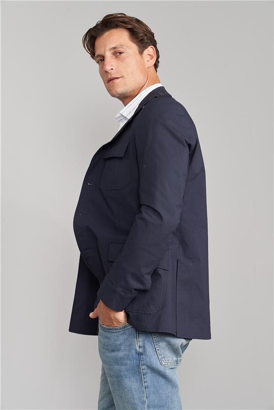 Mentality 4968 Erkek Apoletli 4 Cep Tek Ceket Lacivert